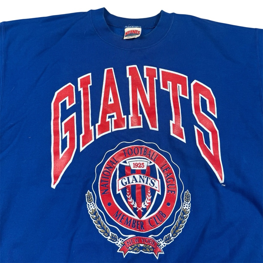 Vintage 90s Nutmeg Mills New York Giants Pullover Crewneck NFL Blue Men’s XL